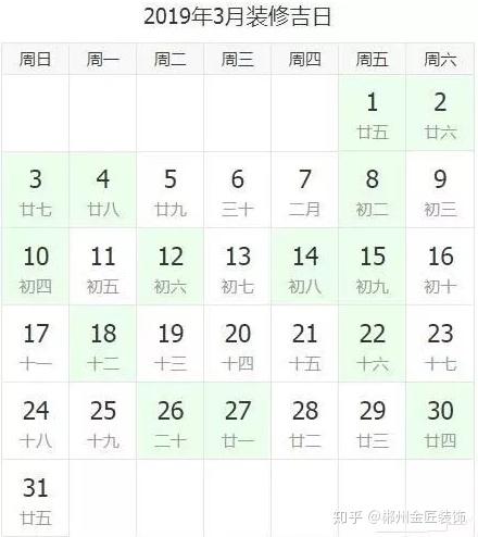 19装修开工黄道吉日全在这里了 快收藏起来吧 知乎