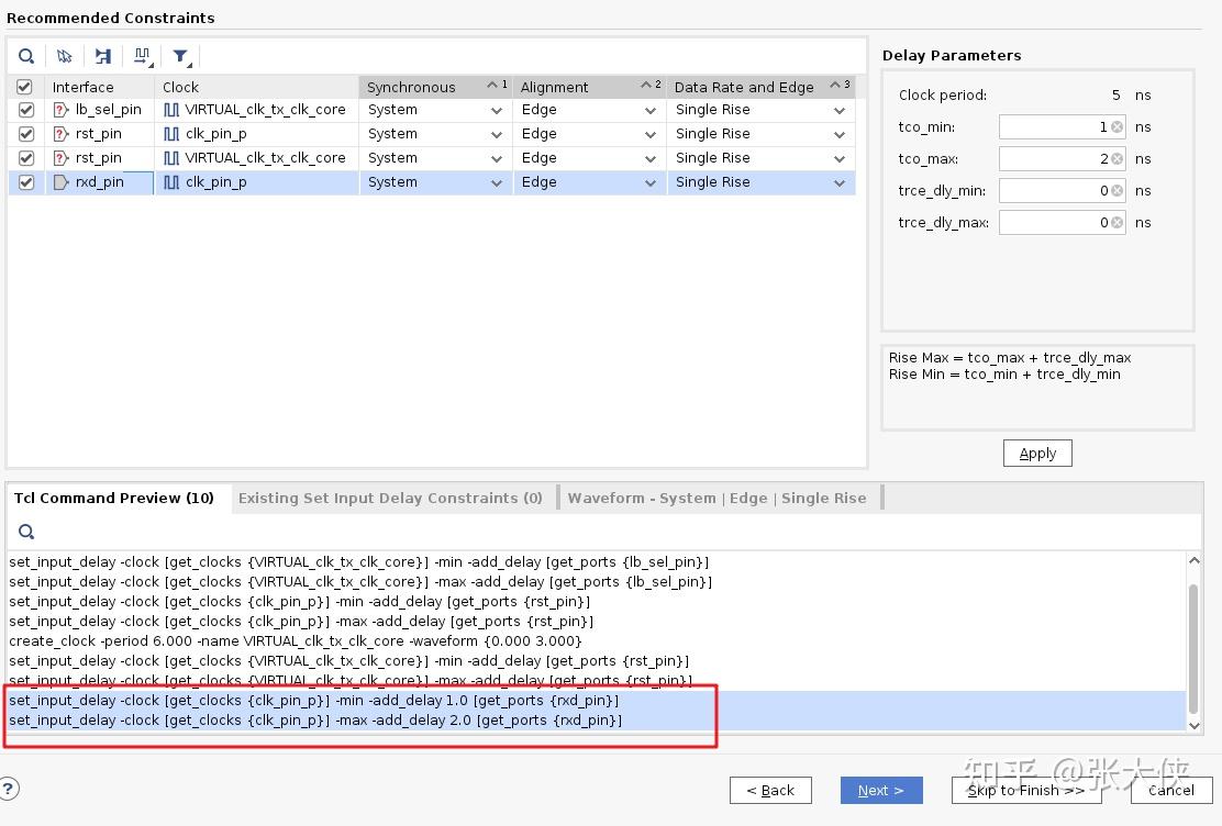Set input delay 