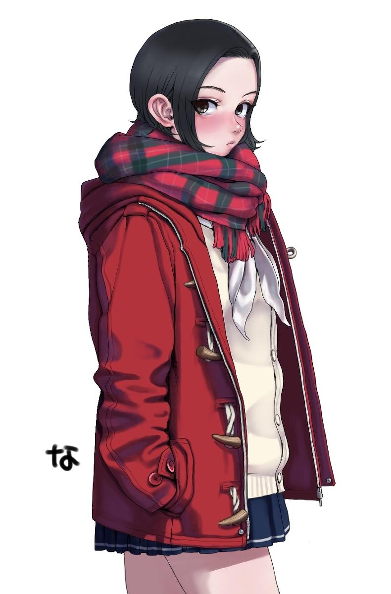 动漫手机壁纸 ▏冬天到了,p站画师笔下的少女们换上大衣了!