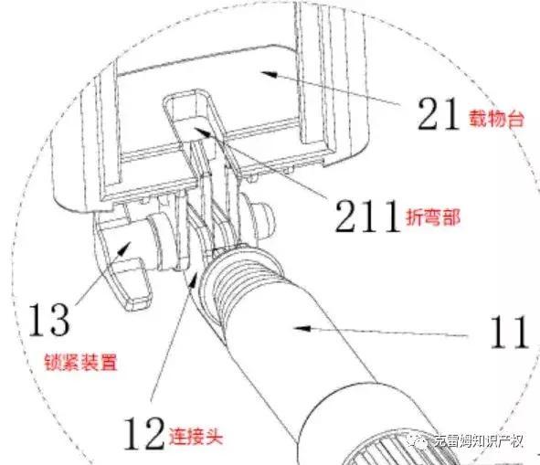 更为重要的是,半圆形状与伸缩杆相匹配,使得折叠后避免夹紧机构在外