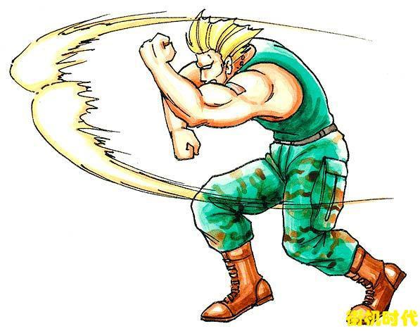 在《街头霸王2》中能够和波动拳平起平坐的就只有古烈的"音速手刀"