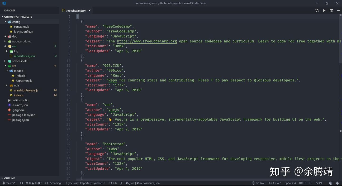 使用nodejs 写爬虫(二): 抓取github 热门项目- 知乎