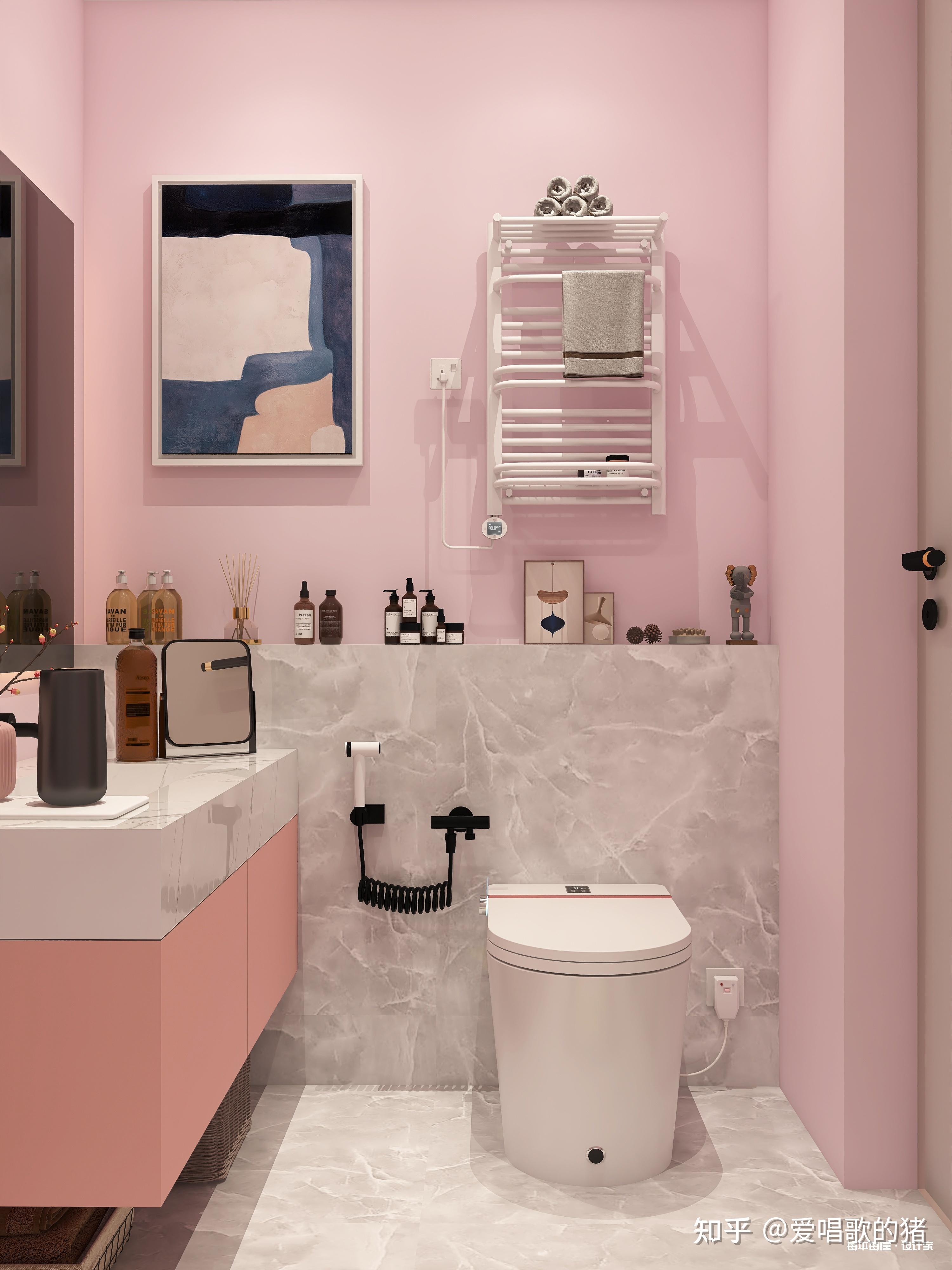粉色卫生间的瓷砖设计9装修图-土巴兔装修效果图