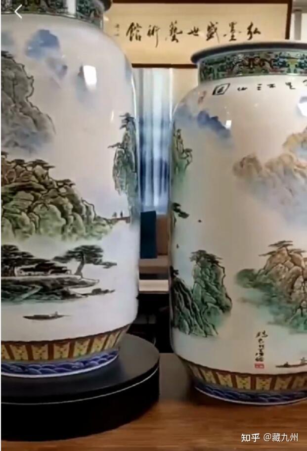 百岁瓷王王锡良《千里江山粉彩福筒大瓶》手工手绘福寿大瓶 - 知乎