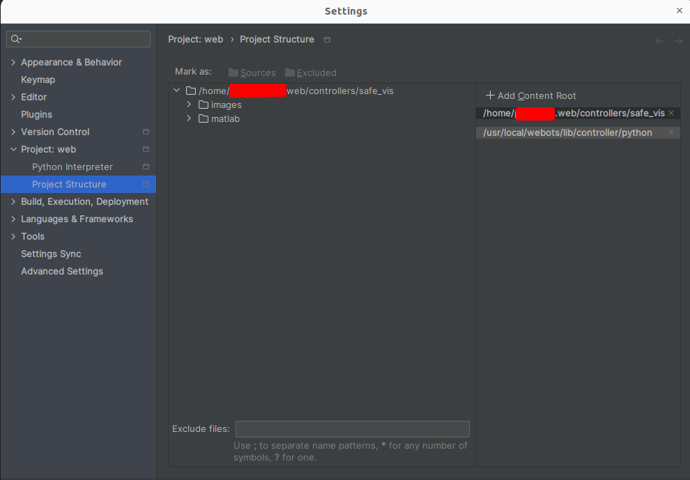 pycharm configuration for webots r2023b in ubuntu 