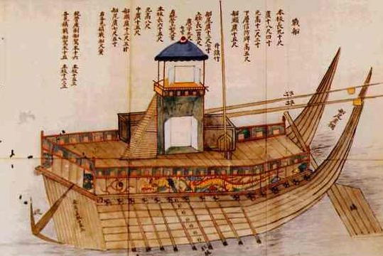 式的楼船楼台式掩体,然而因为日式船体本身结构强度和造船技术的限制