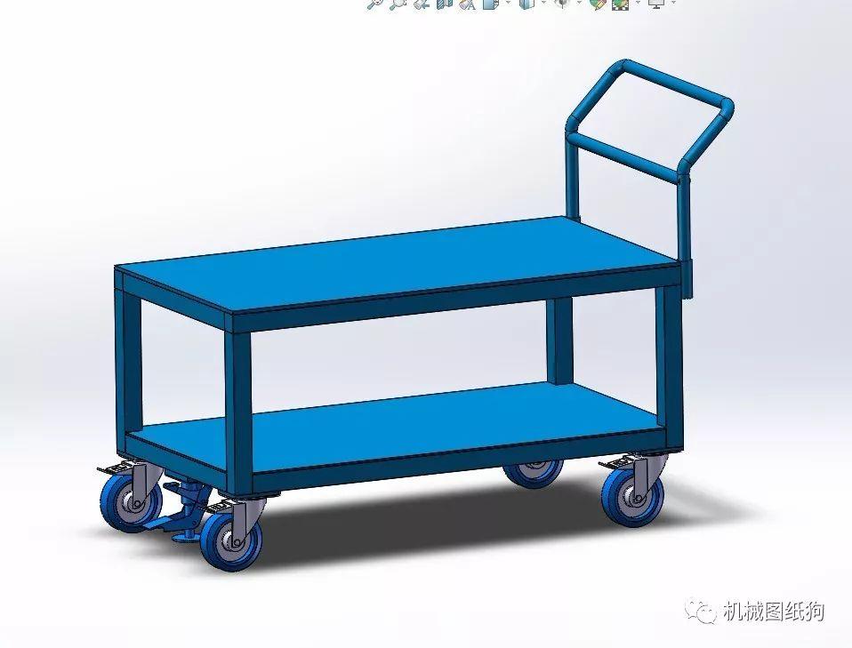 工程机械一般手推车3d模型图纸solidworks设计