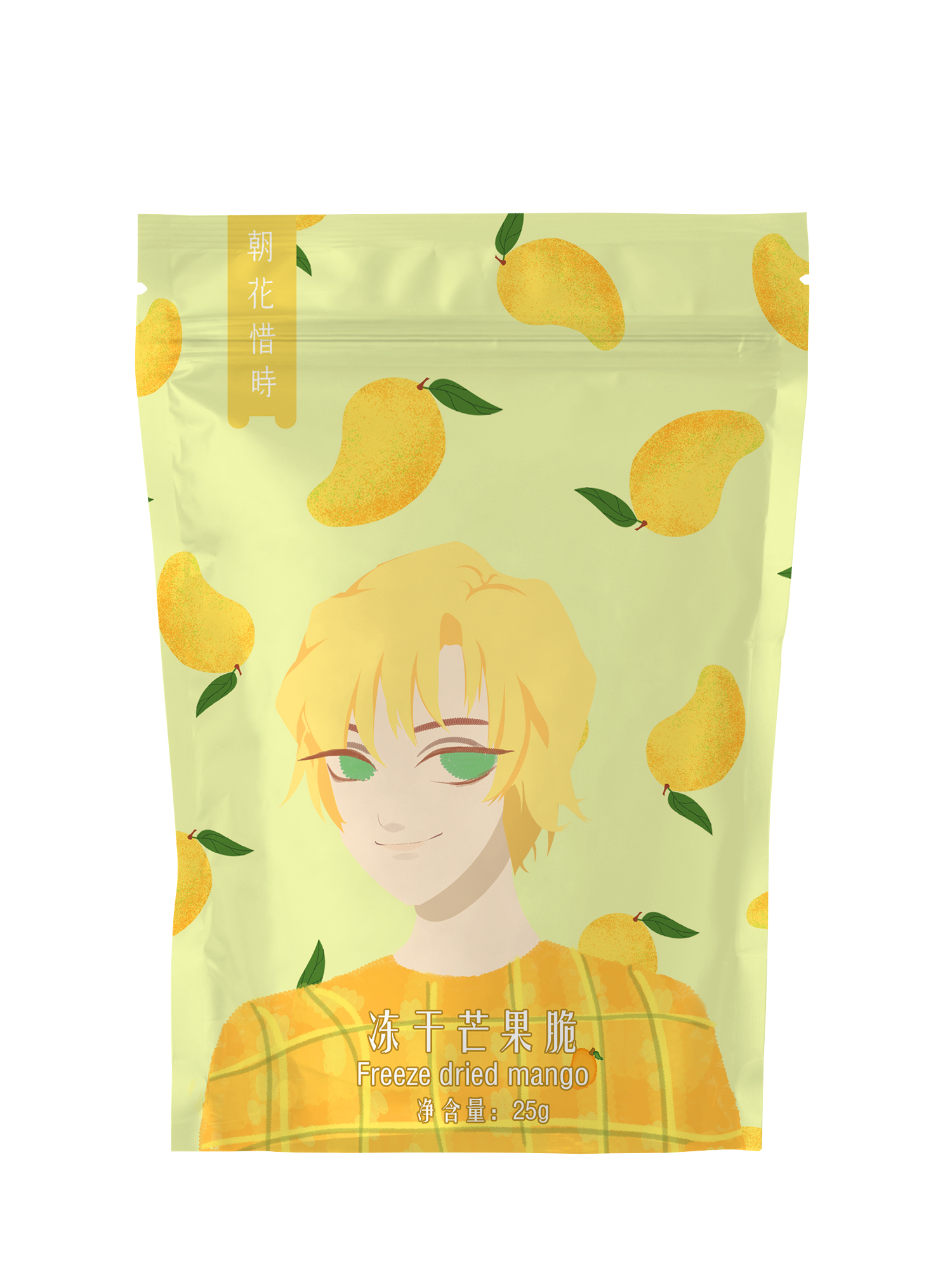 35大卡/包冻干芒果少女心满满的包装,草莓,榴莲,芒果,菠萝,黄桃,香蕉