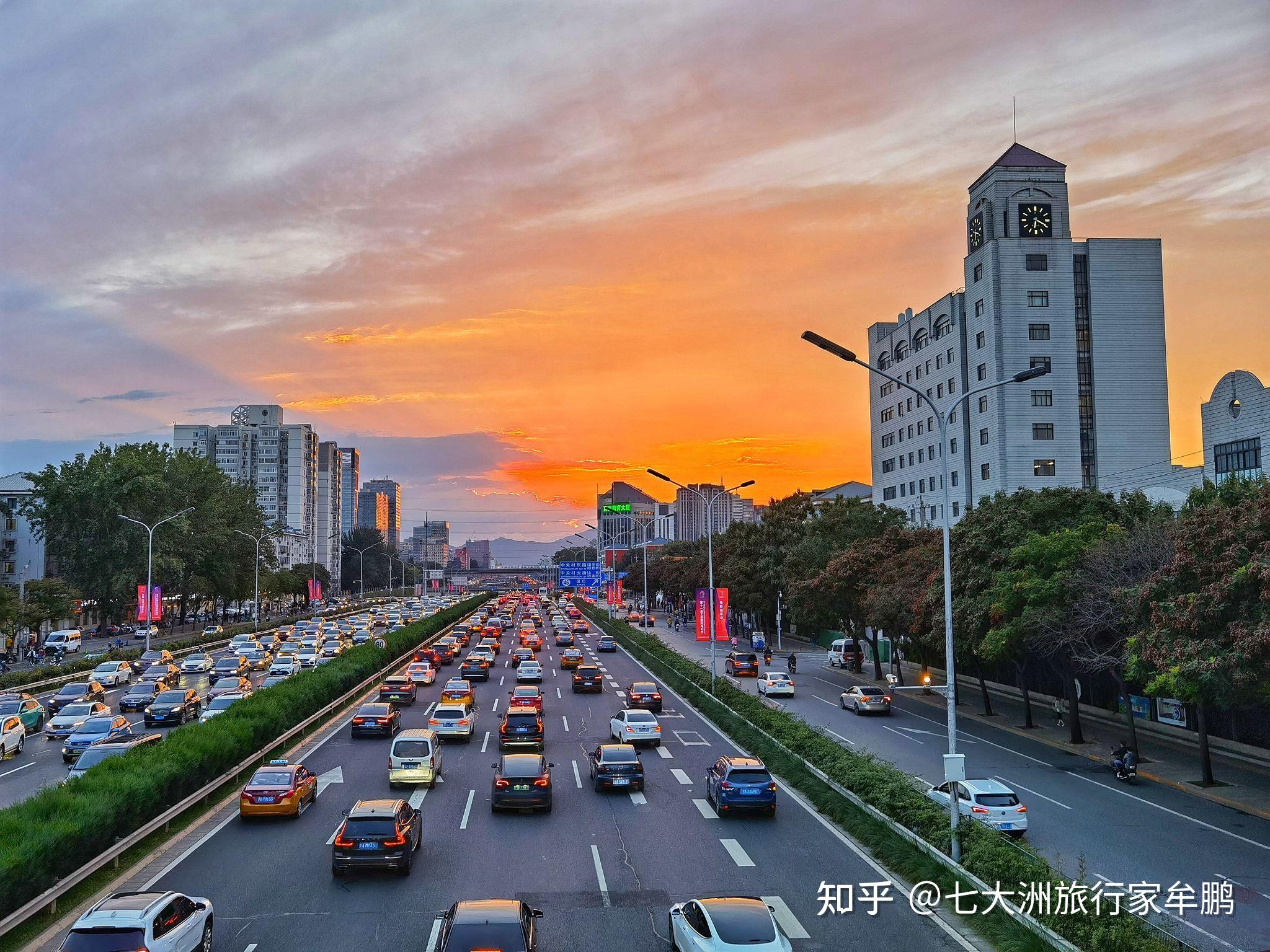 公元2021年9月16日北京四环路上的晚霞