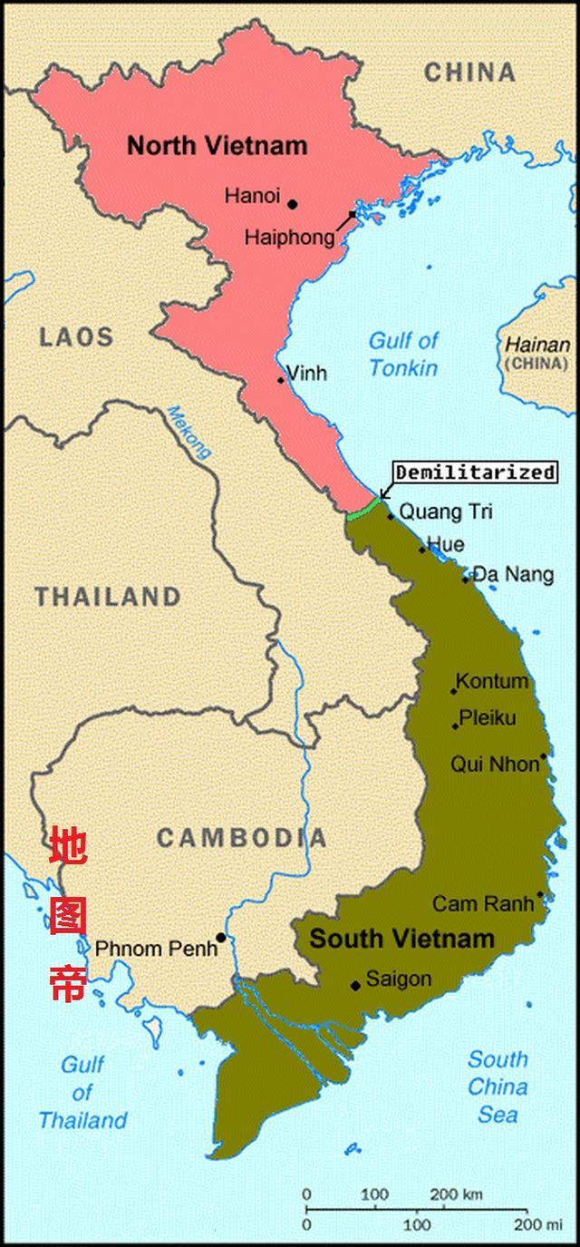 中,南北越以北纬17度线为界,北越(越南民主共和国)是社会主义,南越