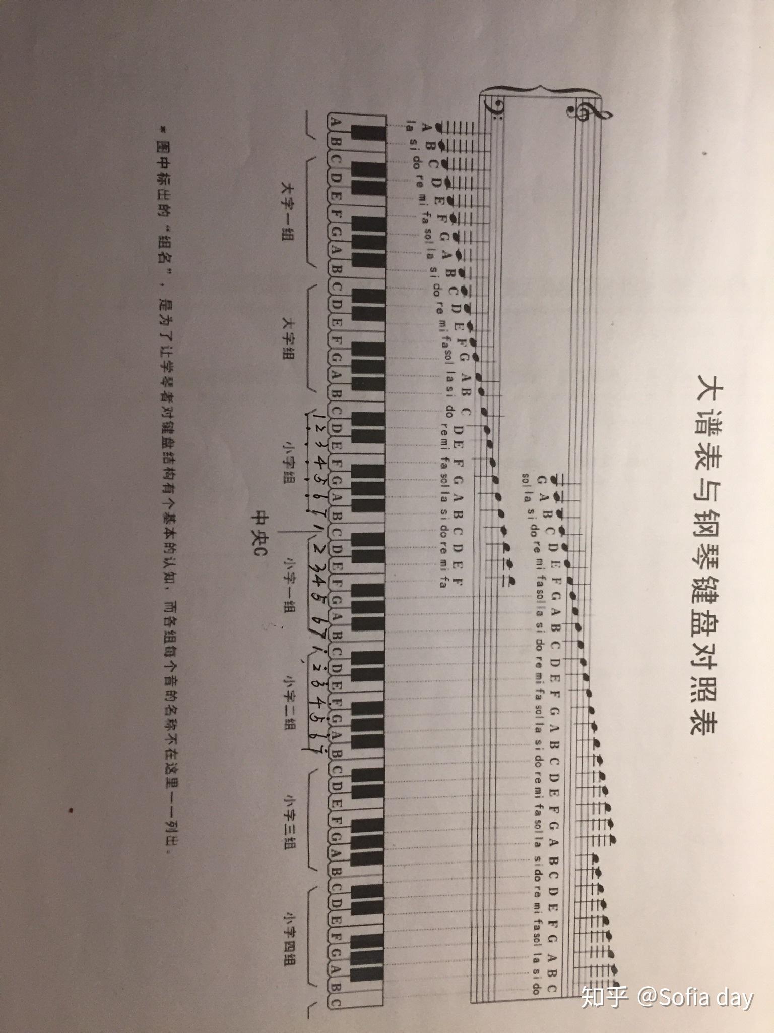 钢琴大谱表记忆口诀图片