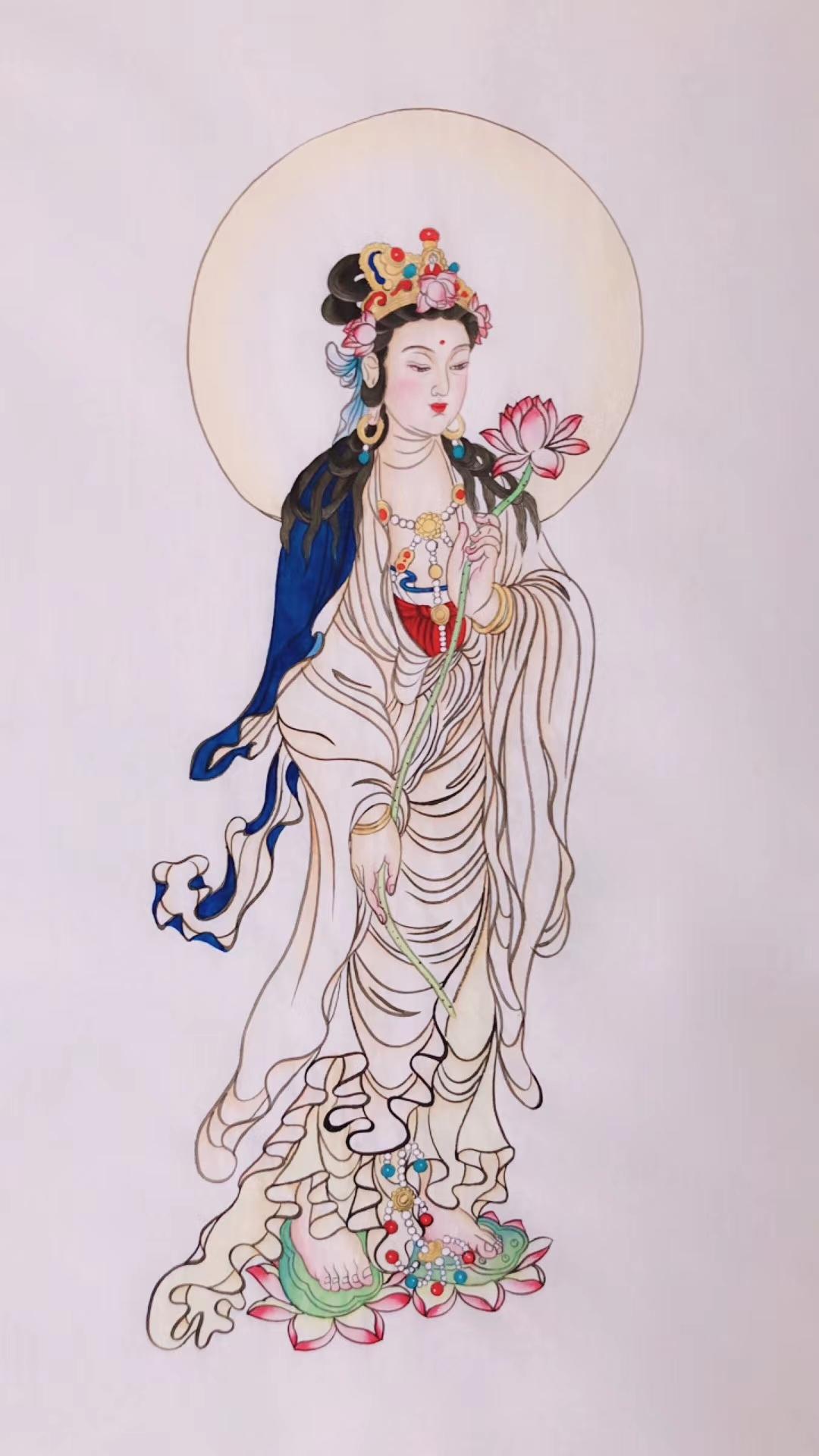 青年画家郝思思笔下的观音三十二法相