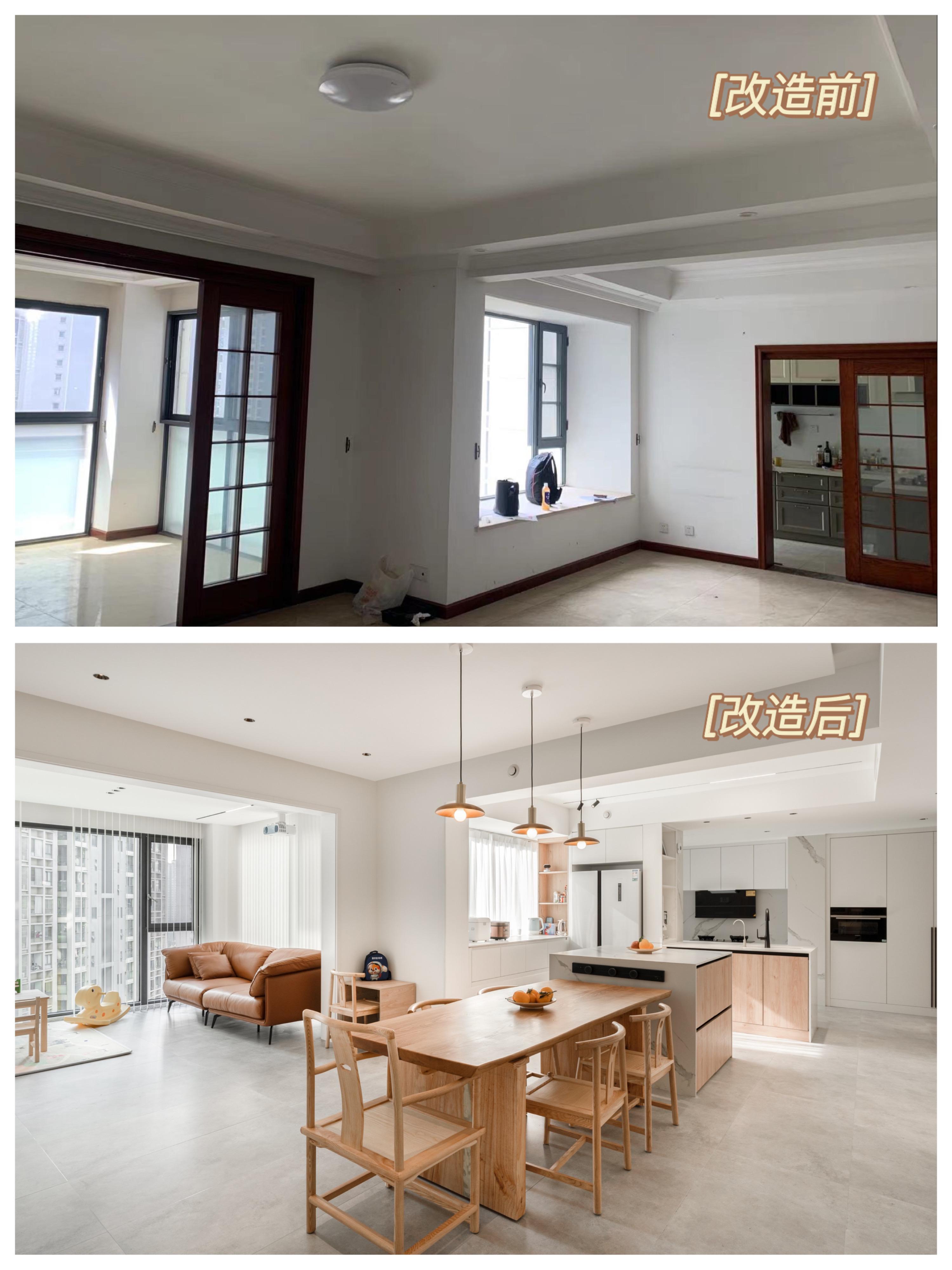 130㎡旧房,在成都装修设计成清新的现代原木风