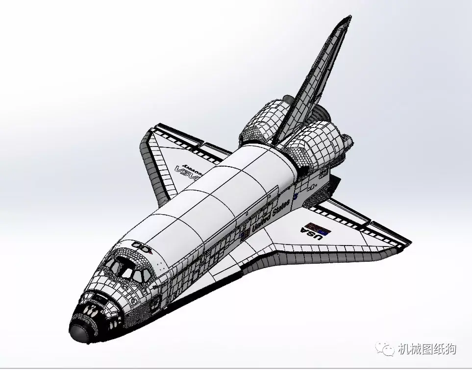 飞行模型usa宇航局航天飞机详细模型3d图纸solidworks设计