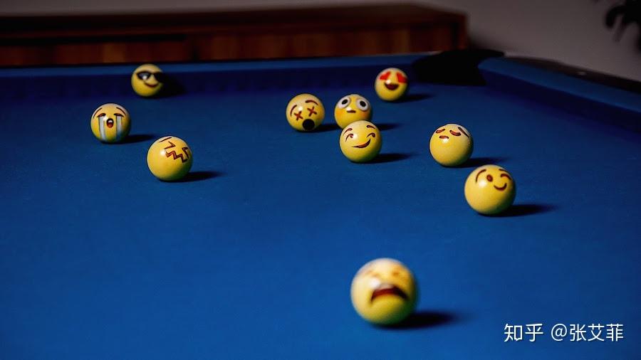 趣创意超级蠢萌的台球emoji世界