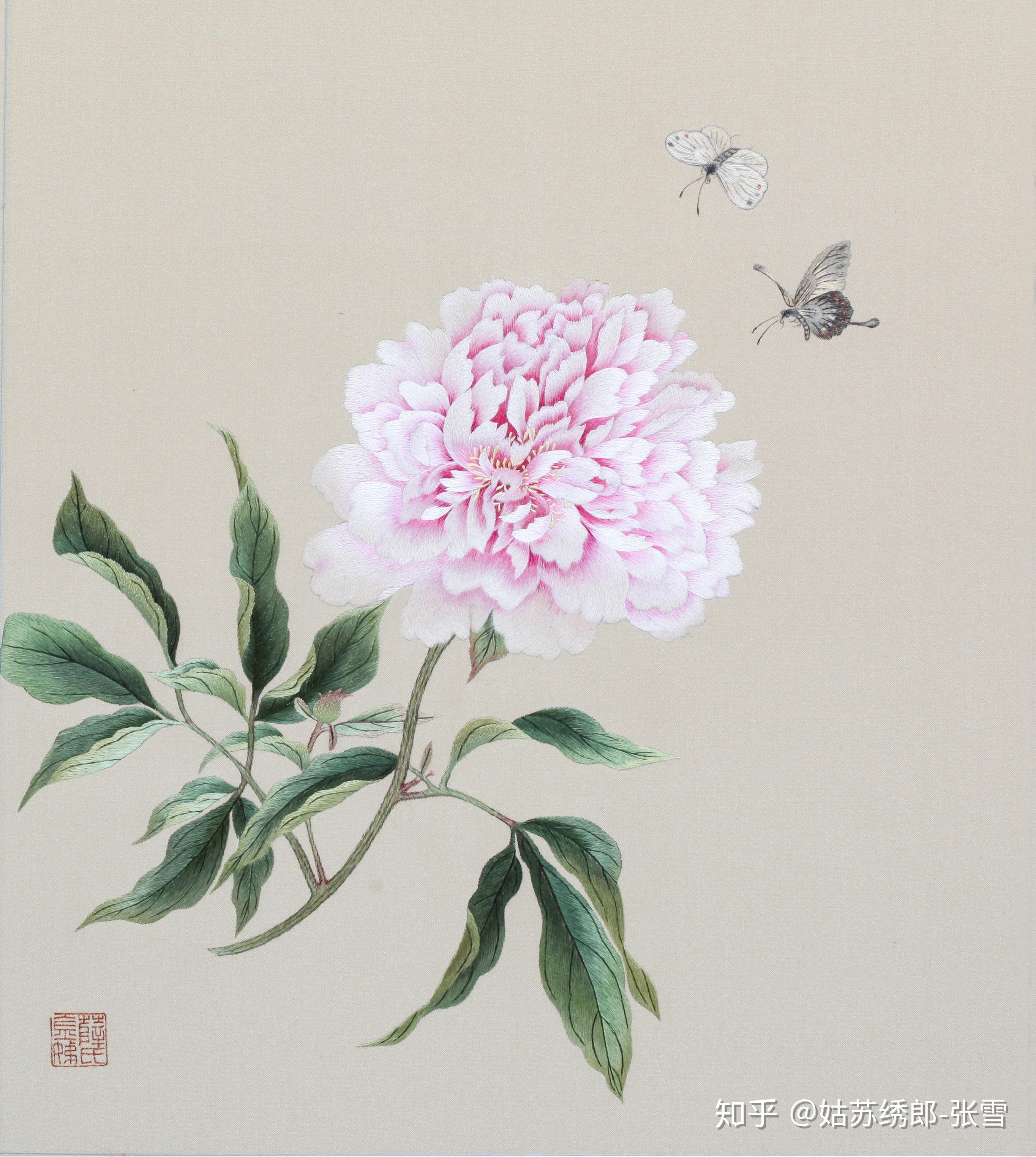 弥惟刺绣 | 池上芙蕖净少情,唯有牡丹真国色