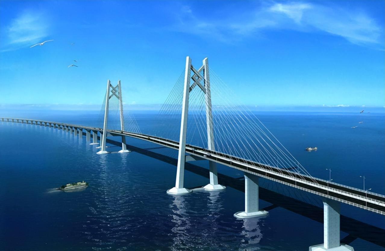 世界上最长的跨海大桥是我国的港珠澳大桥,这座横跨伶仃洋的公路桥长
