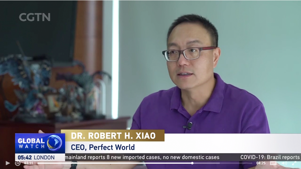 完美世界ceo萧泓接受cgtn采访疫情推动游戏保持强劲增长势头