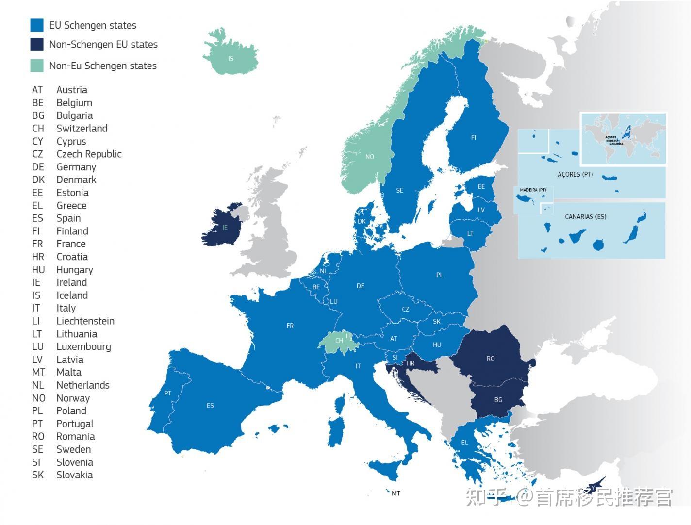 移民科普 | 欧洲居留、欧盟有哪些国家、申根国家 - 知乎