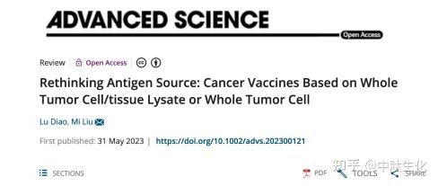 Advanced Science:基于肿瘤细胞或者肿瘤细胞/组织裂解液的癌症疫苗 - 知乎