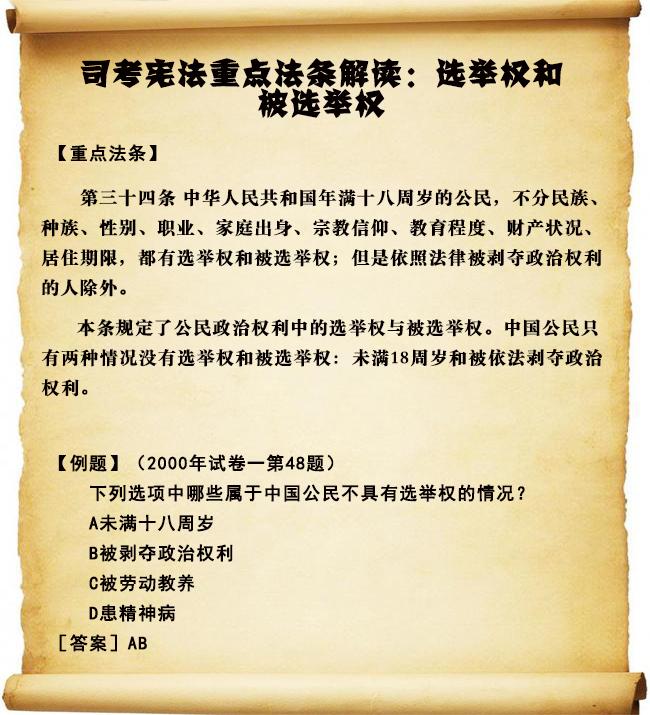 2017司法考试之解读宪法重点法条