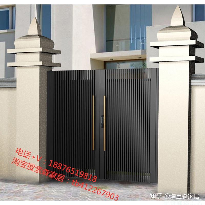 不锈钢别墅大门乡村花园栅栏门对开门户外单双开铁艺庭院门电动门铁艺
