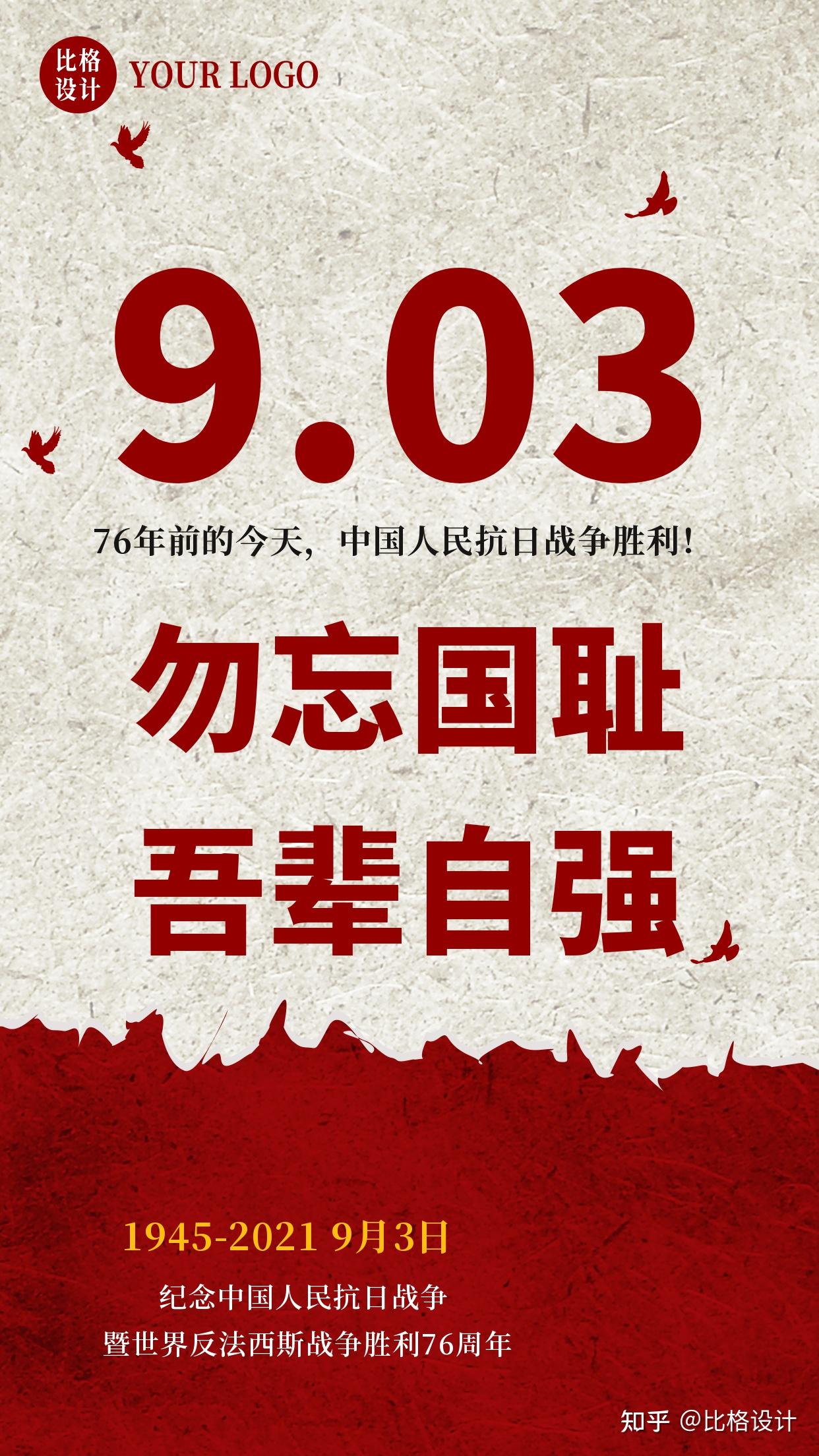 抗日戰爭勝利紀念日76週年歷史不可忘吾輩當自強