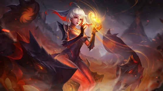 传说对决新皮肤熔岩烈火黑化龙女若伊技能特效一览