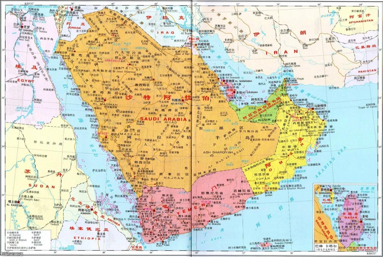沙特阿拉伯人口分布图图片