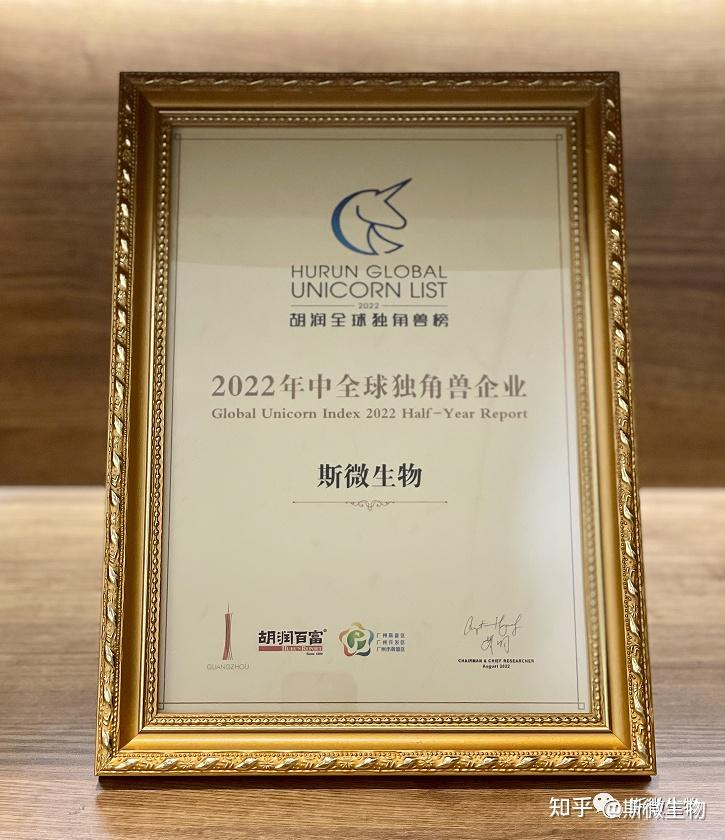 斯微生物荣登胡润百富《2022年中全球独角兽榜》 - 知乎