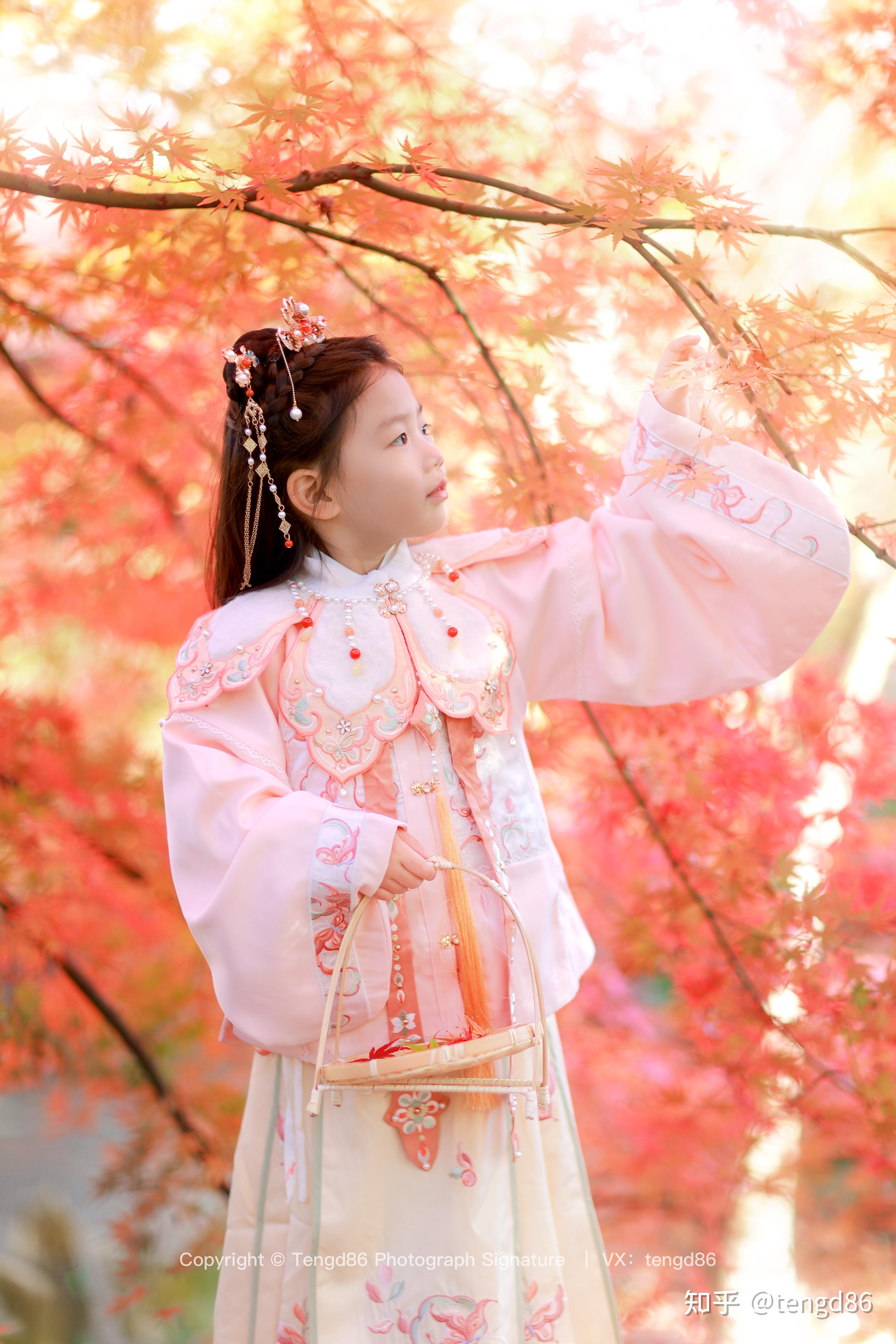 打卡上海zui美枫树林古风汉服儿童写真