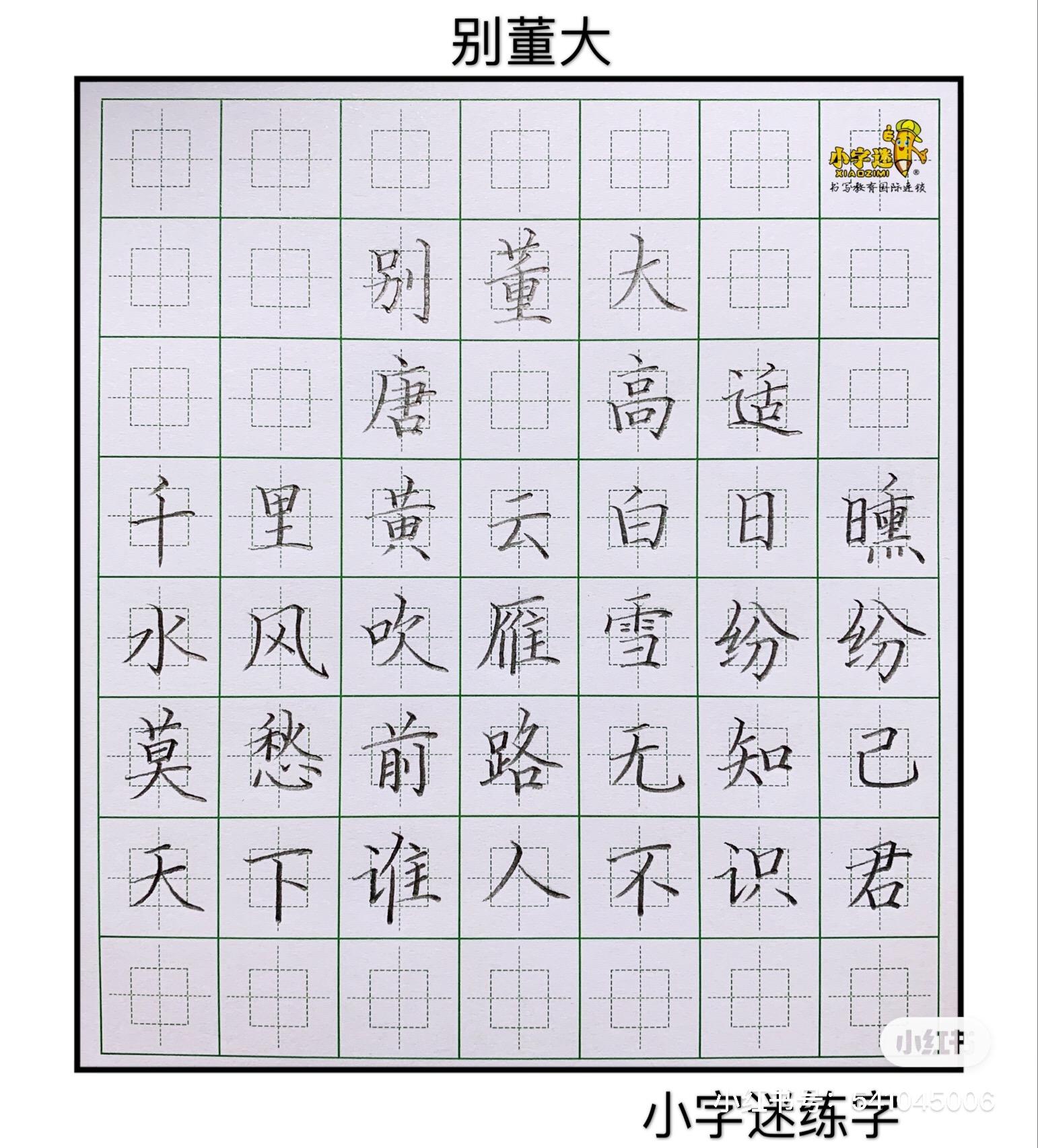 古诗词小字迷硬笔书法作品赏析 