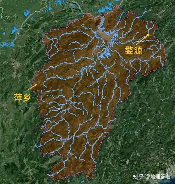 从江西省河流水系流域图,看萍乡和婺源 - 知乎