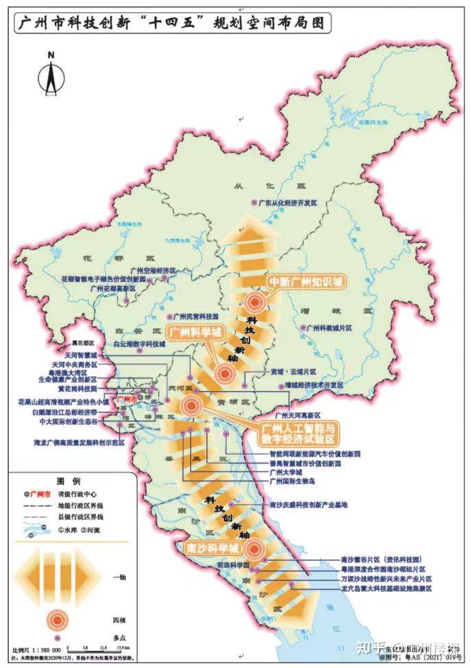 其實不難理解,這條走廊上從北到南有廣州知識城,廣州科學城,人工智能