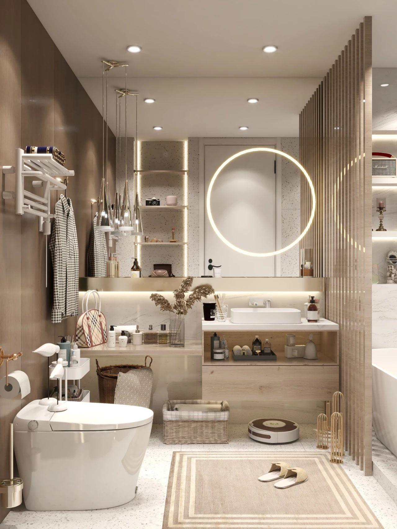 5m05轻奢卫生间连智能马桶都很高级爸妈喜欢的精致