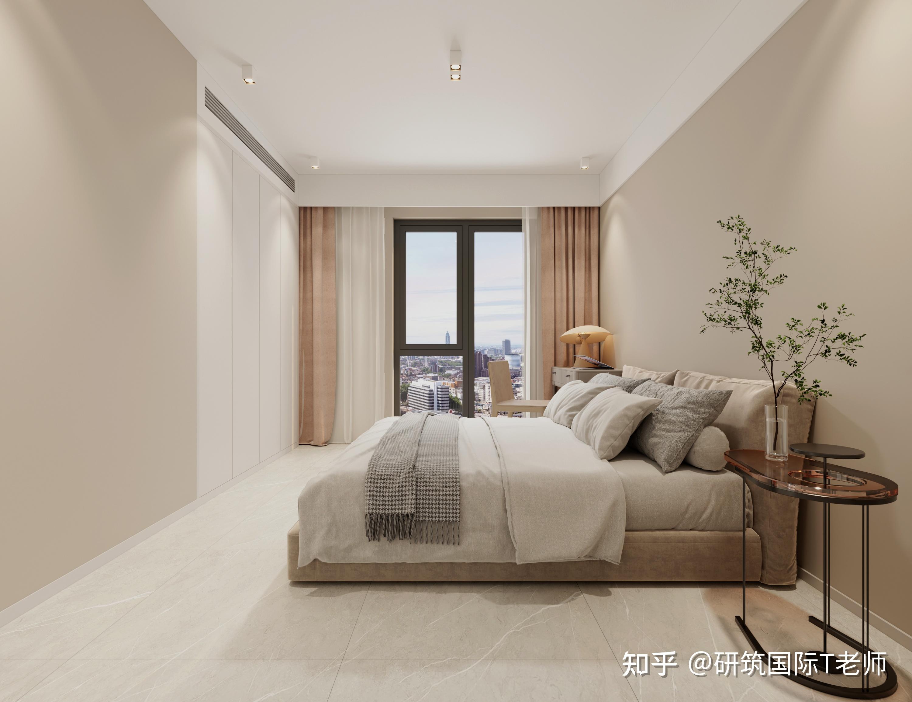 125㎡现代简约|全屋通铺微水泥米白奶油色调|打造无主灯的氛围感