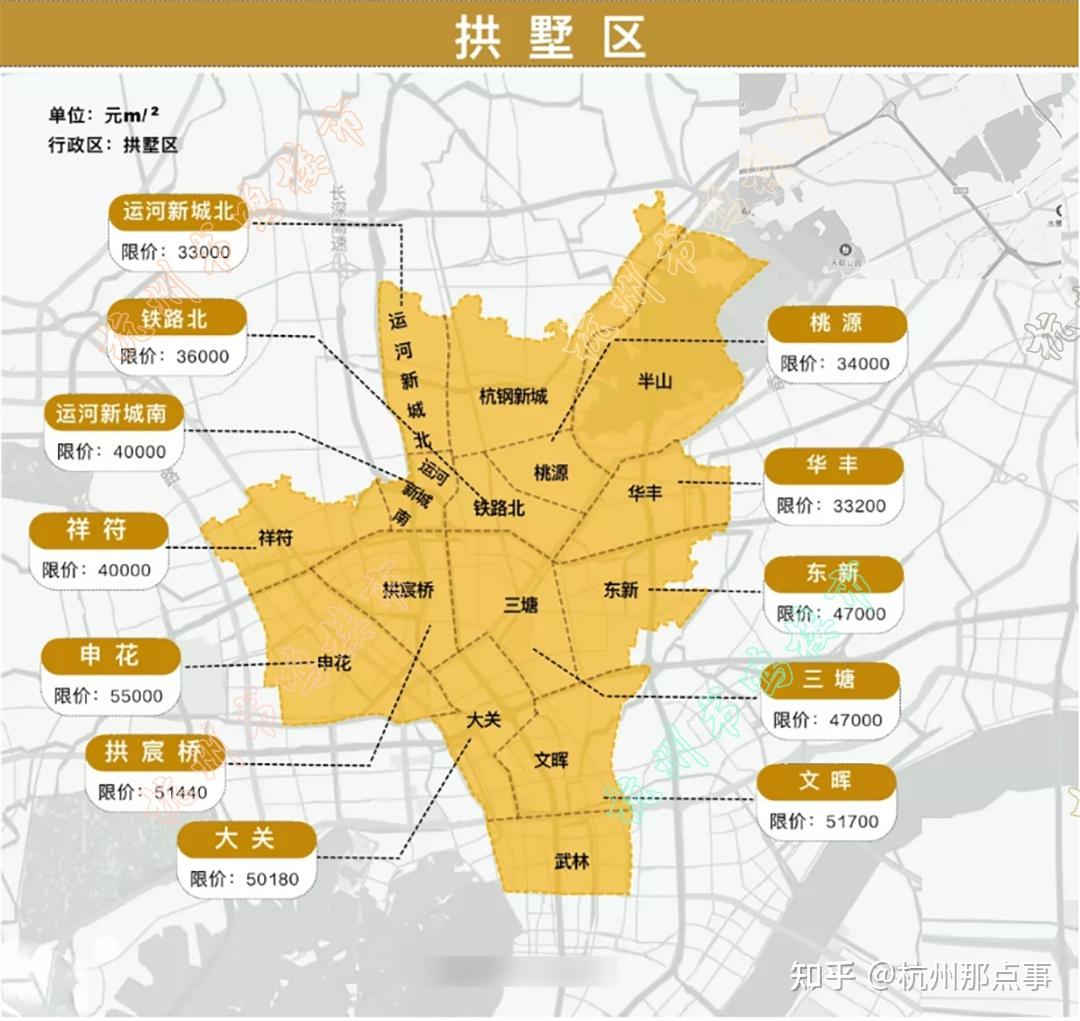 2023年杭州市各区板块限价地图 - 知乎