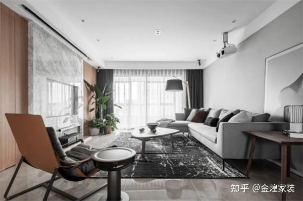 131㎡三居室极简风，经典黑白灰色调，也能装得如此高级有质感 - 知乎