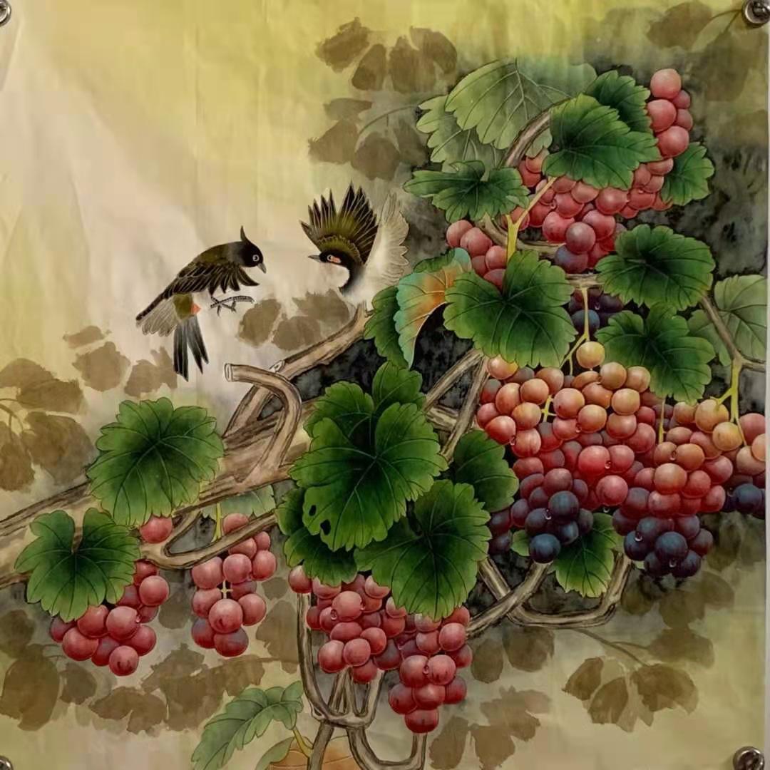 郭万禄当代画葡萄出名的画家工笔葡萄代表作欣赏