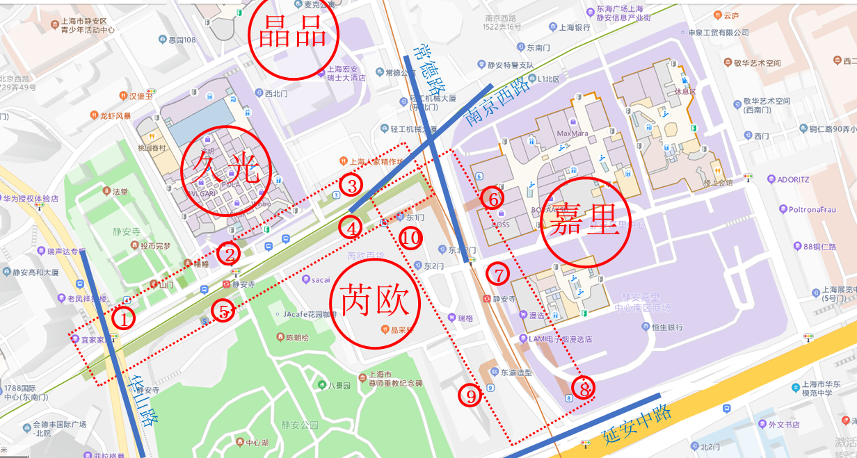 靜安寺地鐵站路線導航