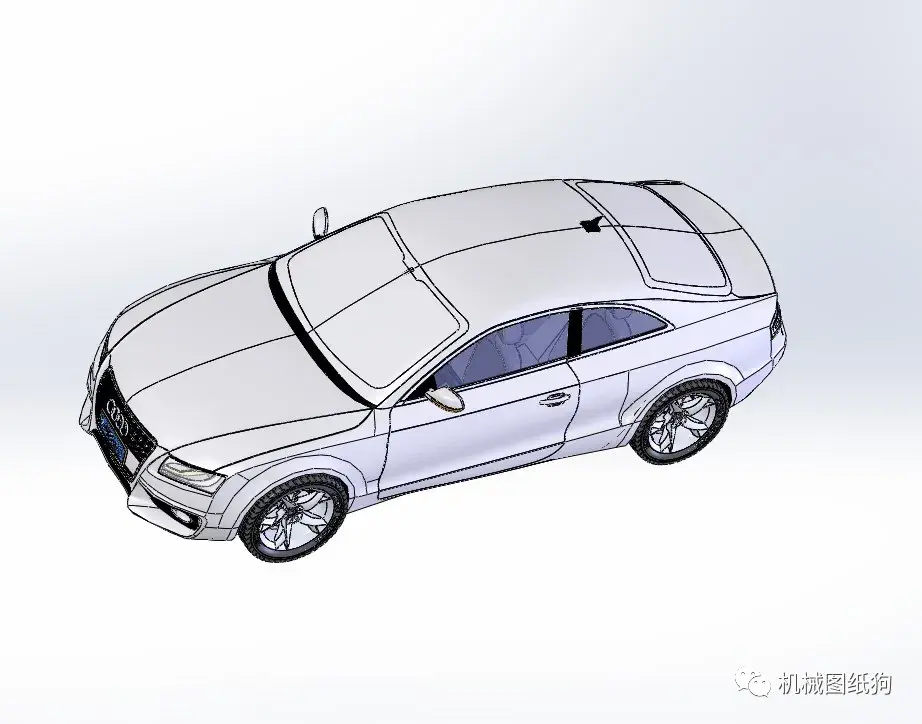 汽车轿车奥迪a5双门轿跑跑车模型3d图纸solidworks设计