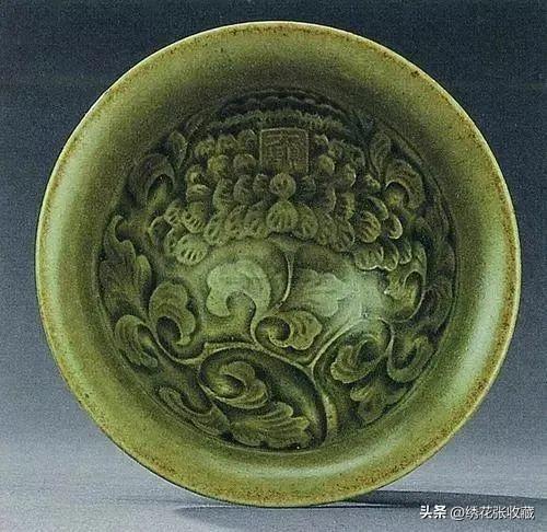 中国美術 宋代 耀州窯茶碗 鳳 鳥 宋 耀州 酒器 耀州窯青磁花彫盃 宋