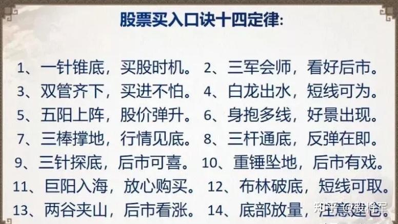 炒股之所以能够炒到财富自由只因掌握最经典这套最具价值的炒股口诀