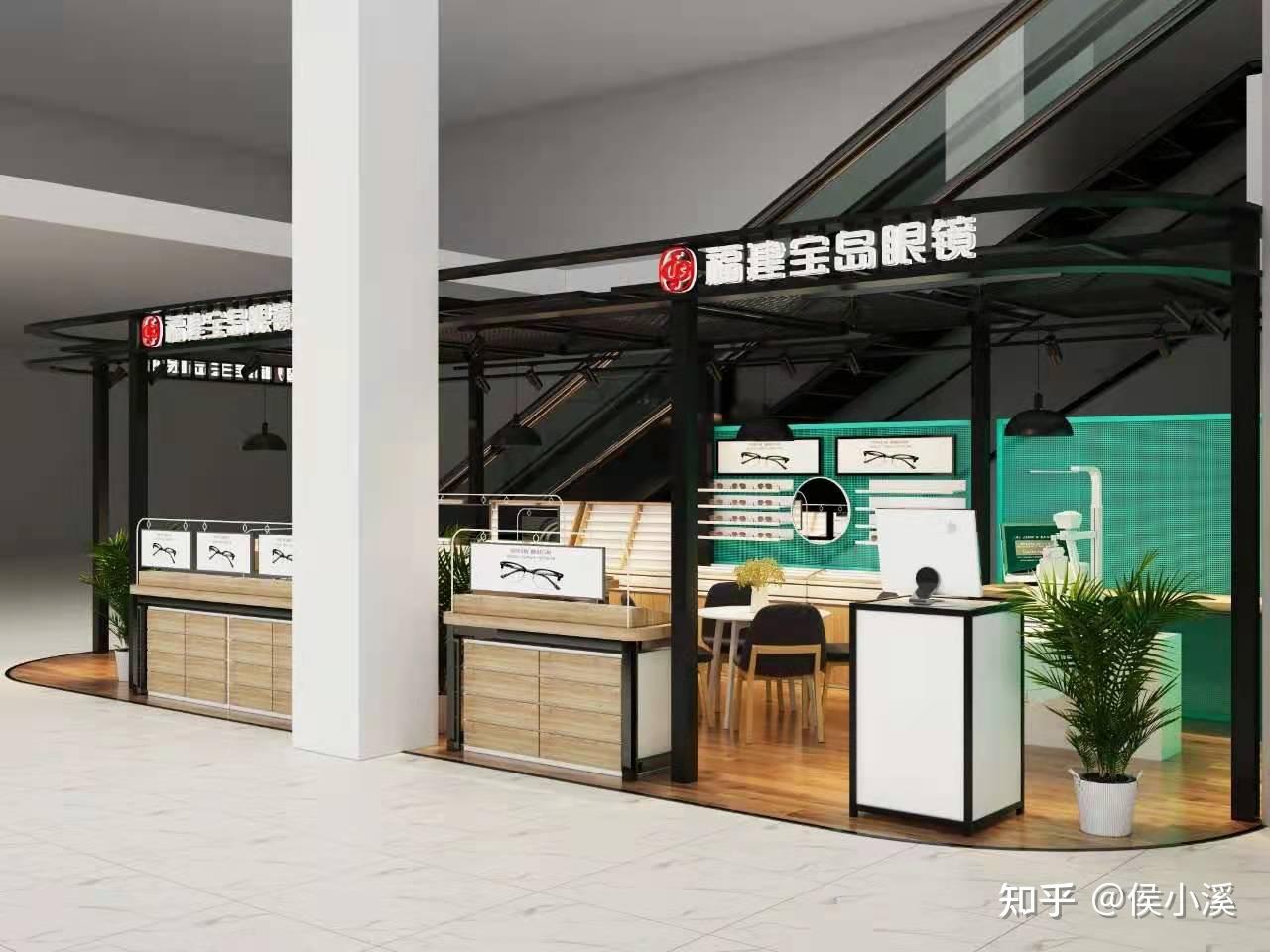眼镜店怎么设计形象墙灯光展柜灯箱画的作用