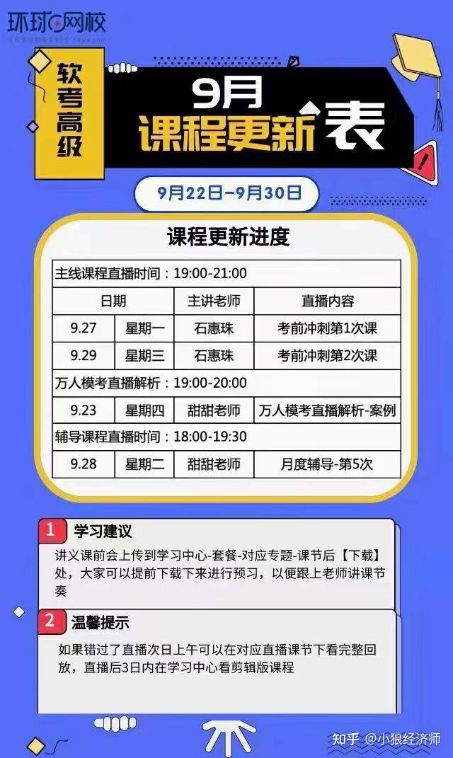 软考高级课程更新表