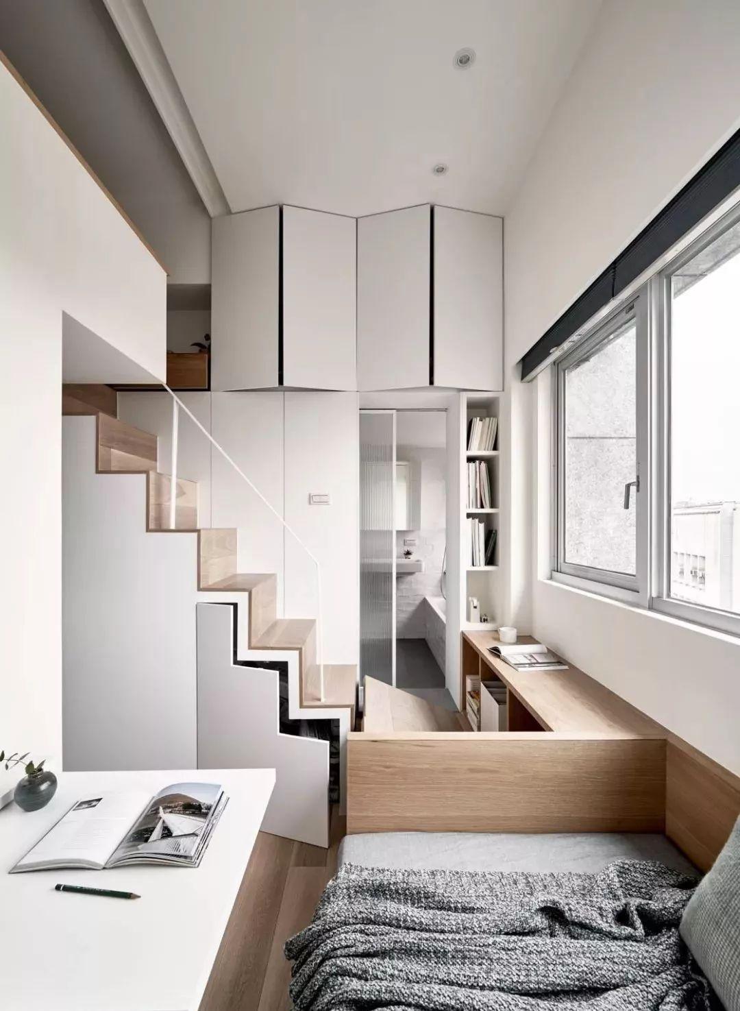 只有18平的小户型loft公寓却划分出了多个功能区