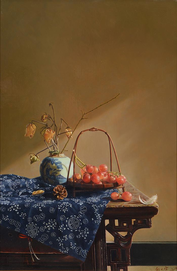 50×105cm 2016年布面油画《背布袋的男孩》一切美好的事物都可以是