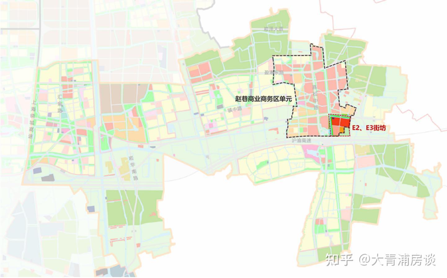 涉及特色居住区九年一贯制学校赵巷镇商业商务区规划调整