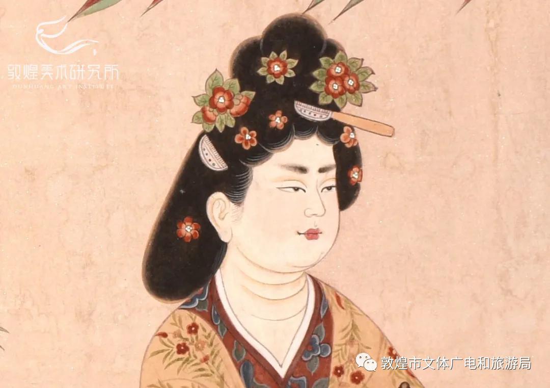 神游千年大美敦煌盛唐130窟供养人像都督夫人太原王氏礼佛图花团锦簇