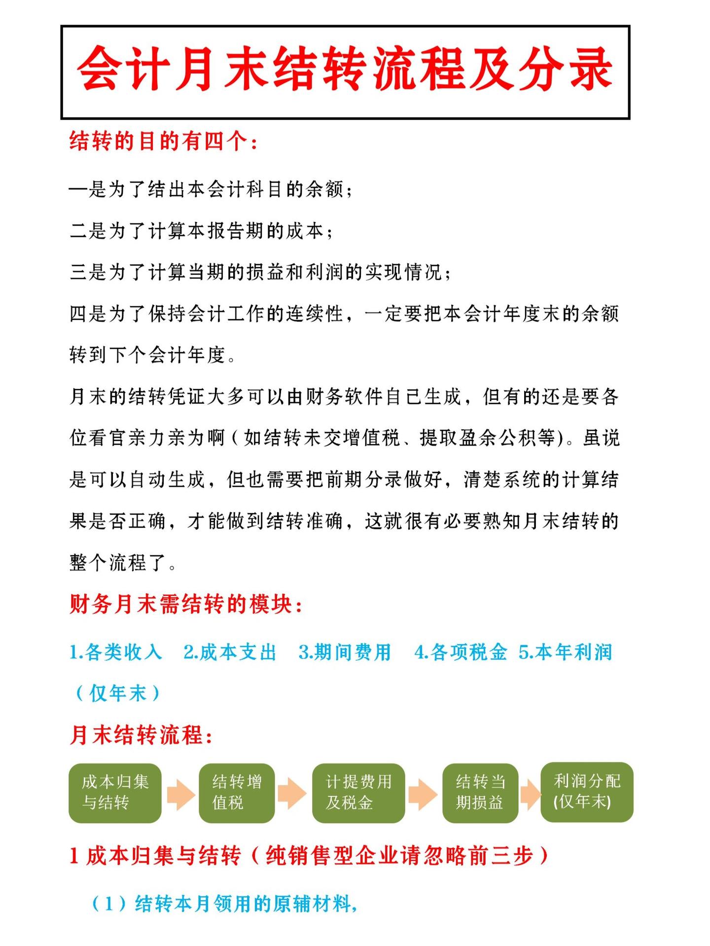 会计月末结转流程与月末结账会计分录 - 知乎
